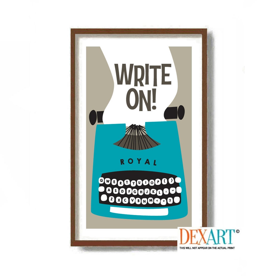 Typewriter Art Print Mid Century Modern Wall Art Writer Gifts typewriter-art-print-mid-century-modern-wall-art-writer-gifts