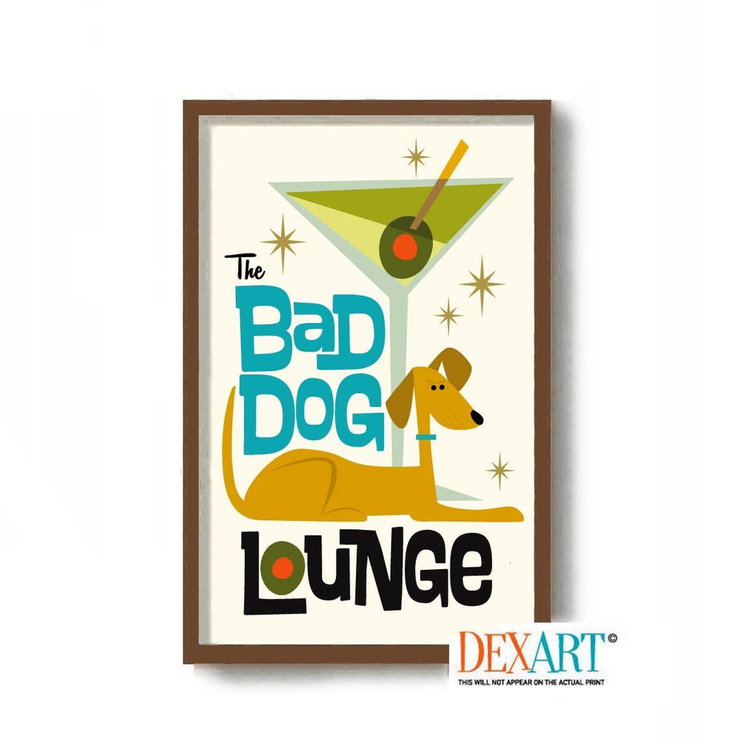 【新品未使用品】LGB BEWARE OF THE DOG タンク　初期 Bad Dog Lounge Art Print, Mid Century Modern Dog Art, Mutt Dog