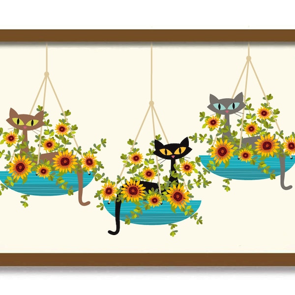 Cat Wall Planter Vintage Etsy