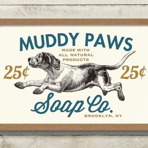 Laundry Room Decor, Laundry Sign, Muddy Paws, Hound Dog, Laundry Basket, Powder Room Sign, Dog Lover Gift, French Laundry, Bathroom Art