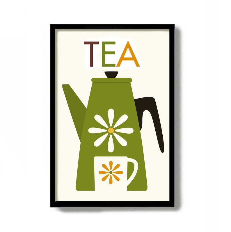 Mid Century Modern Wall Art Set of Three Prints Kitchen Art Etsy