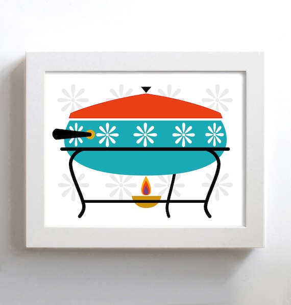 Items similar to Kitchen Decor Kitchen Art Mid Century Modern Kitchen