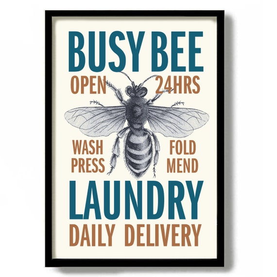 Bumble Bee Art Laundry Room Decor Washroom Laundry Sign Etsy