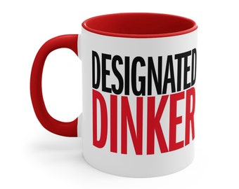 Pickleball Mug, Pickleball Gifts, 11oz Coffee Mug, Pickleball Player, Designated Dinker