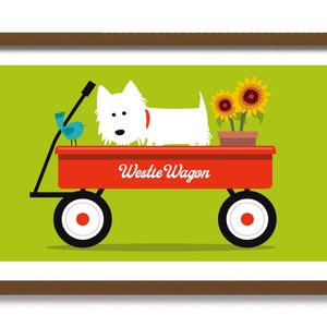 Westie Gifts, Dog Gifts, West Highland White Terrier, Gardening Gift, Kitchen Art, Wall Art Print, Mud Room, Sunflower Print