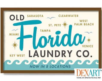 Florida Room Decor Laundry Room Decor Palm Tree Laundry Sign Washing Machine Florida Style Mud Room Home Art Sign Wall Art Print