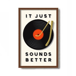 Mid Century Modern Wall Art Print, Audiophile Gift, Vinyl LP, Audio Enthusiast, Record Player, Rock Music, Jazz Music Lover, Vinyl Record