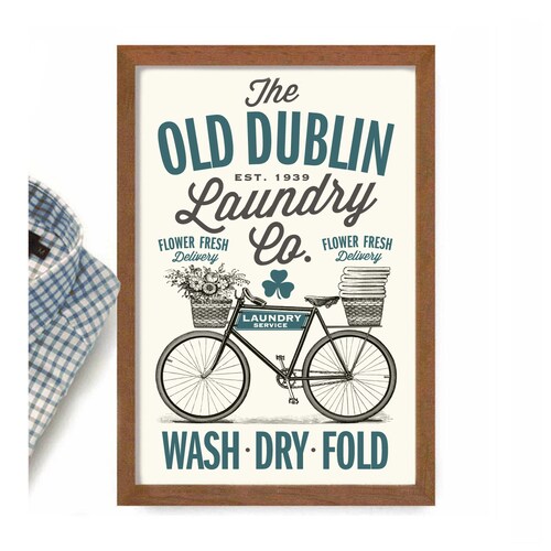 Dublin Ireland Art Print Laundry Sign Wash Dry Fold Repeat Etsy