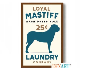 Spanish Mastiff Wall Art Print, Laundry Room Decor, Dog Lover Gift, Laundry Sign, Laundry Room Sign, Dog Bathroom, Laundry Hamper