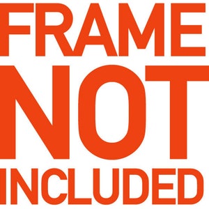 May include: Orange text on a white background reads "FRAME NOT INCLUDED".