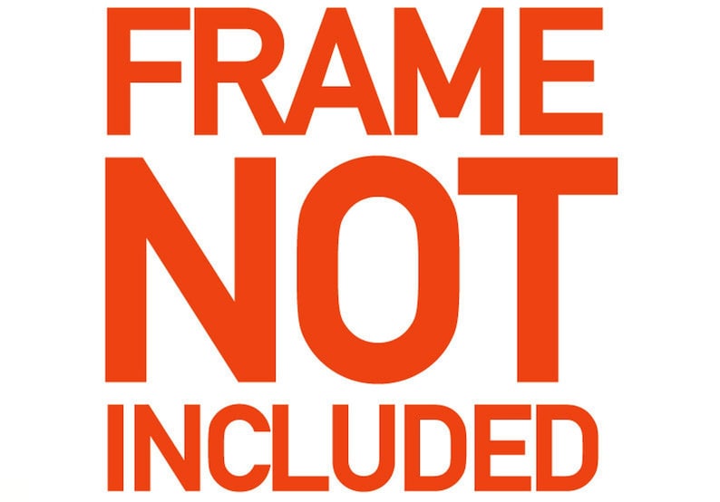 May include: Orange text on a white background reads "FRAME NOT INCLUDED".