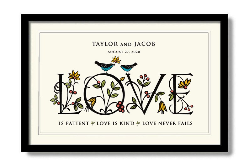 Love is Patient Love is Kind Sign Unique Engagement Gift Etsy