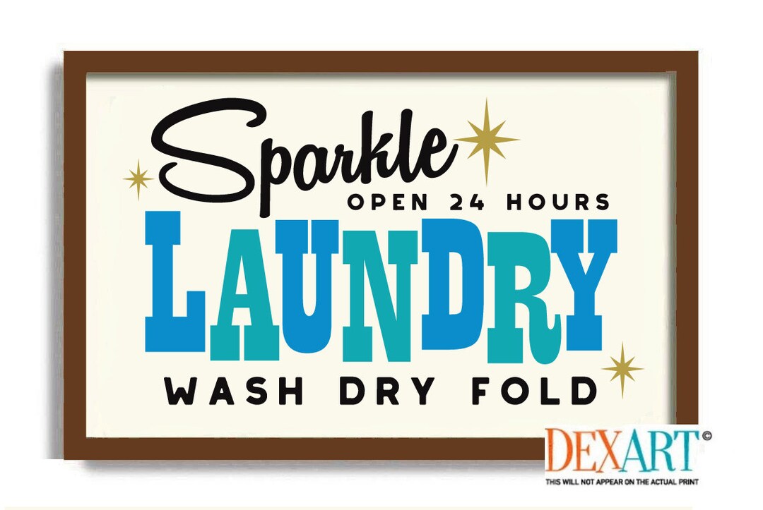 Mid Century Modern Laundry Room Decor Art Print Atomic Art Etsy