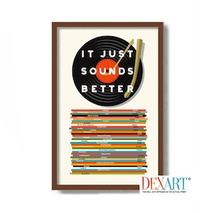 Vinyl LP Art, Mid Century Modern Wall Art Print, Audiophile Gift, Audio Enthusiast, Record Player, Rock Music, Music Lover, Vinyl Record