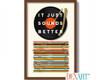 Vinyl LP Art, Mid Century Modern Wall Art Print, Audiophile Gift, Audio Enthusiast, Record Player, Rock Music, Music Lover, Vinyl Record