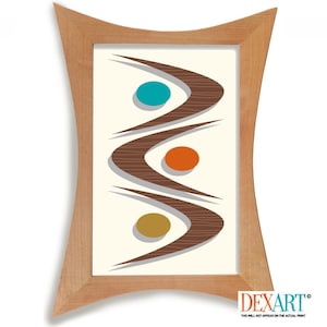 Mid Century Modern Wall Art Print, Atomic Boomerang Shape, Living Room Wall Art, Retro Art Decor, Palm Springs