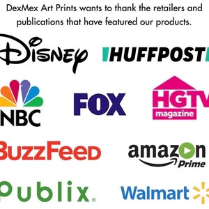 May include: A collage of logos from various retailers and publications, including Disney, HuffPost, Fox, HGTV, NBC, BuzzFeed, Amazon Prime, Publix, and Walmart.