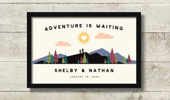 Adventure Awaits Hiking Gifts for Couple Personalized