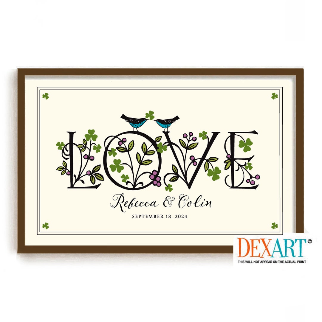 Irish Wedding Gift Personalized Shamrock Decor Celtic Etsy