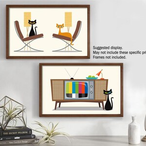 Mid Century Modern Atomic Dog Art Print, Atomic Dog Wall Art, Mutt Dogs, Labrador Retriever, Gift for Dog Lover, Eames Chair image 3