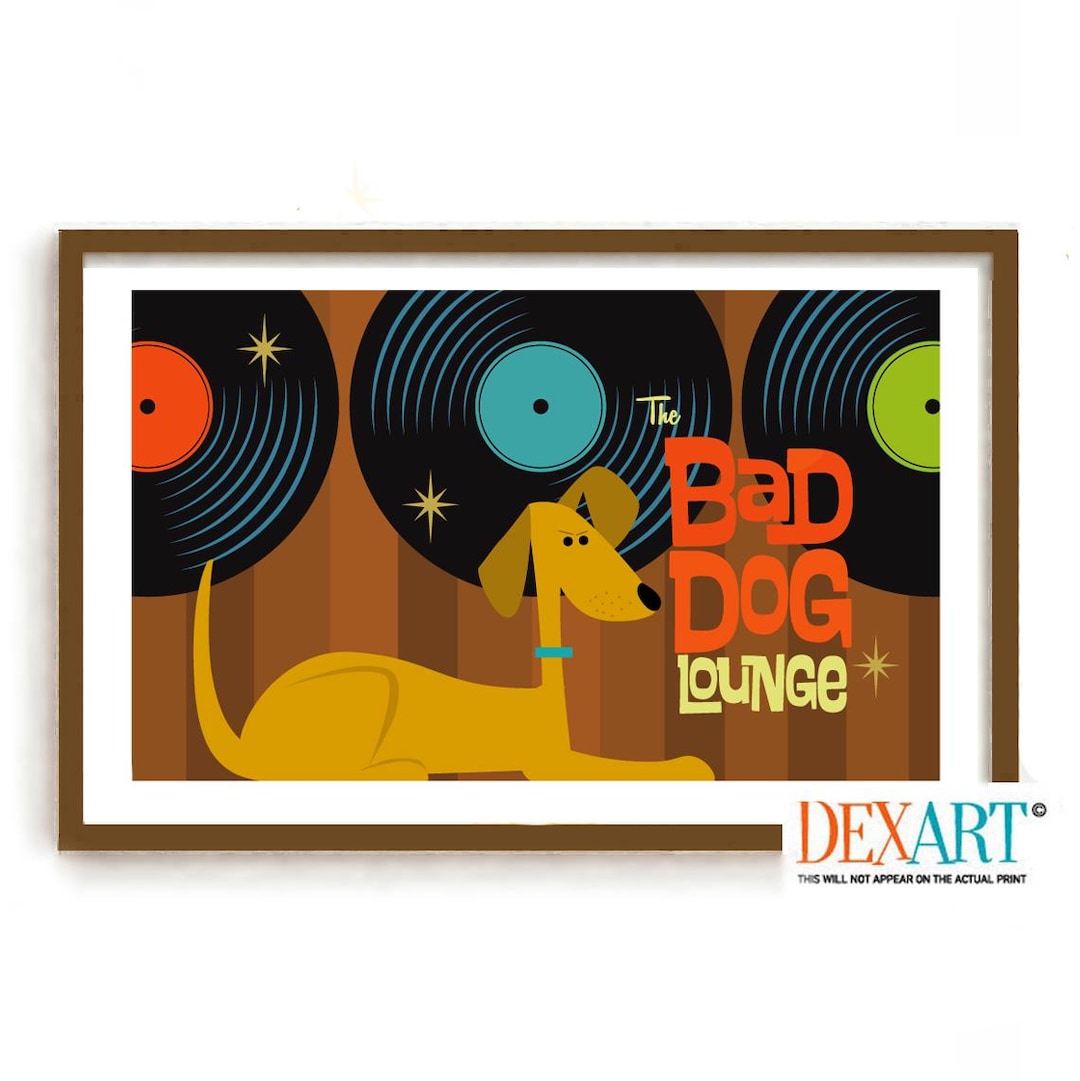 Mid Century Modern Dog Art Print, Yellow Lab Gift for Dog Lovers
