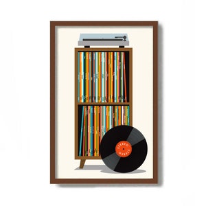 Vinyl LP Art, Mid Century Modern Wall Art Print, Audiophile Gift, Vinyl LP, Audio Enthusiast, Record Player, Rock Music, Vinyl Record