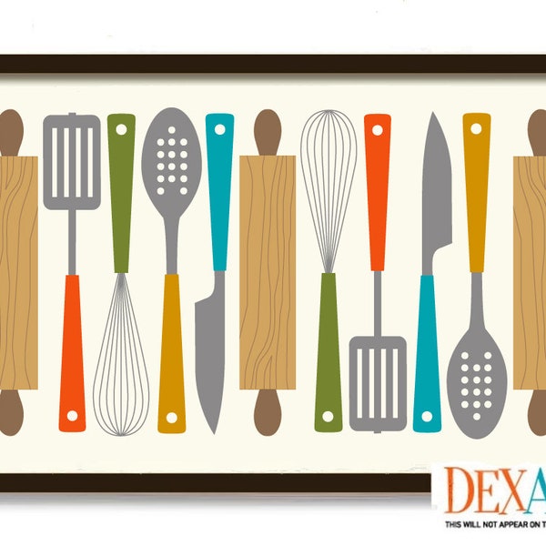 Colorful Kitchen Art Etsy