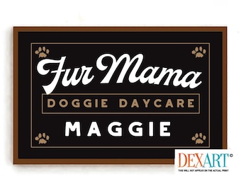 Fur Mama Personalized Dog Gift Art Print, Rescue Dog Wall Art, Mid Century Modern, Retro Dog Gift Idea, Dog Lover, Pet Owner, Funny Dog Art