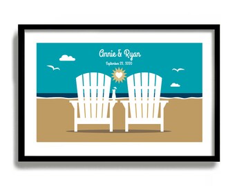 Beach Wedding Decor for Couple, Married on the Beach, Personalized gift Beach Gift, Beach Wedding Sign, Beach Theme, Unique Engagement Gift