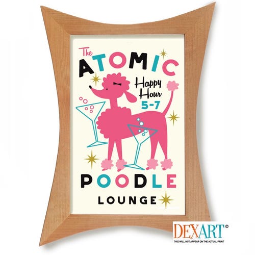Dexmex Dog Prints, Mid Century Modern Chair Wall Art Print