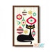 Mid Century Modern Cat Christmas Ornament Art Print, Secret Santa Gift ...