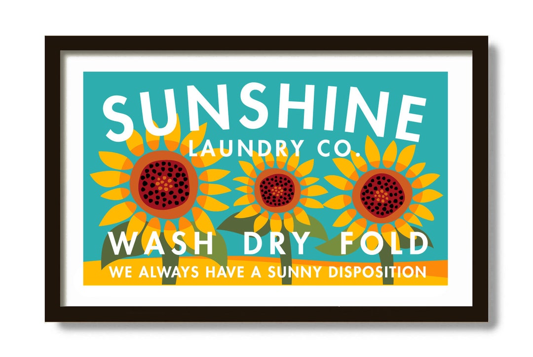 Sunflower Laundry Room Art Print, Farmhouse Decor (11x17) - Etsy