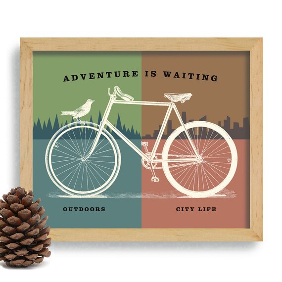 Bike Rider Gift Bicycle Art Nature Lover Bike Shop Bicyclist Etsy