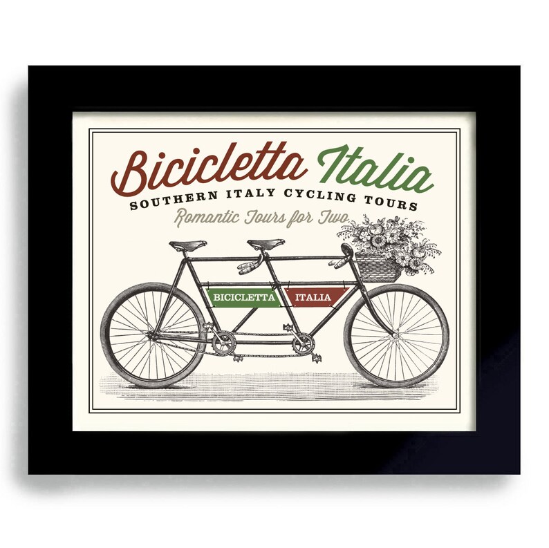 Italian Decor Bicycle Art Italy Art Bicycle Built for Two | Etsy