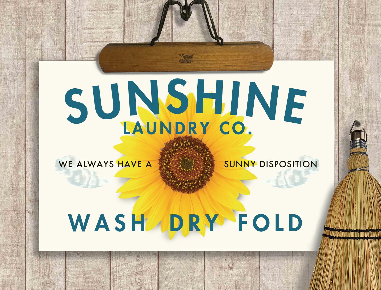 Laundry Sign Sunflower Decor Laundry Room Decor Powder Room Etsy