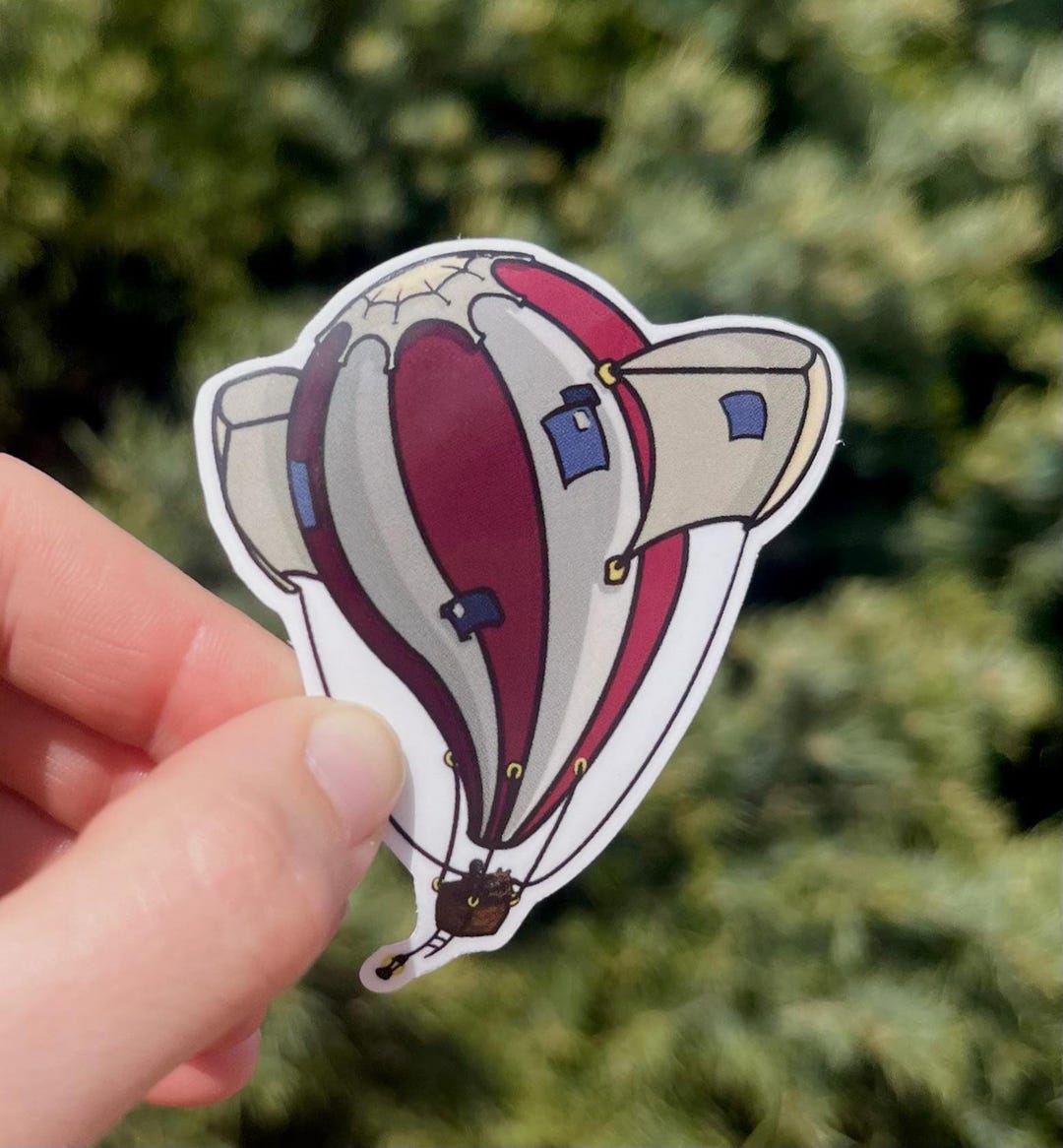 Hot Air Balloon Transparent Vinyl Sticker - Etsy