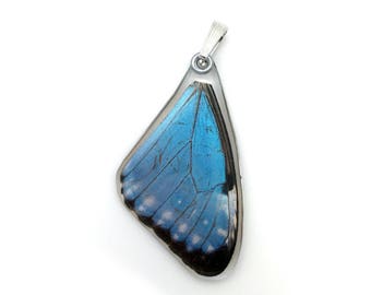 Butterfly wing pendant, Blue Morpho, Real butterfly wing pendant, Fairy wings, great gift for blue eyes, Nature lover gift Pendant