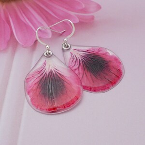 Gardener Gift, Nature Lover, pressed flower, woodland earrings, Botanical jewelry, nature made earrings, Real pink geranium earrings image 8