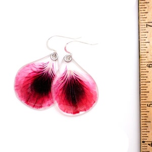 Gardener Gift, Nature Lover, pressed flower, woodland earrings, Botanical jewelry, nature made earrings, Real pink geranium earrings image 4