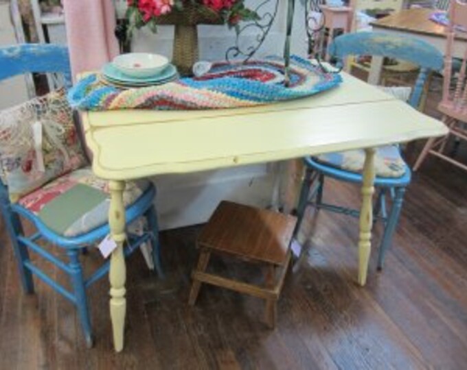 Hand Painted Shabby Chic Drop Leaf Kitchen Table Cottage Etsy