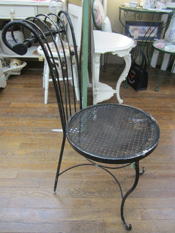 Farmhouse Wrought Iron Garden Chair Shabby Cottage Chic - Iron Garden Furniture Paint Farmhouse Wrought Iron Garden Chair Shabby Cottage Chic - Iron Garden Furniture Paint