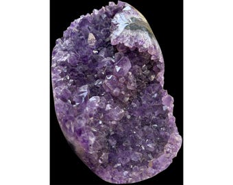 Zeldzame vrijstaande amethist statement geode| Minimale matrix van 1,4 kg| Levendige paarse kristallen grot