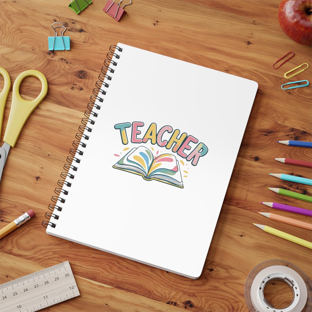 Teacher Notebook | Colorful Book Design, Teacher Appreciation Gift - Etsy