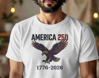 America 250th Anniversary Eagle T-Shirt, Patriotic USA Heritage Tee