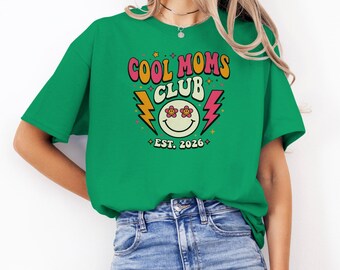 Moms Club Retro Graphic Tee, Mother's Day Gift, Fun Mom Shirt, Unisex Cotton Blend