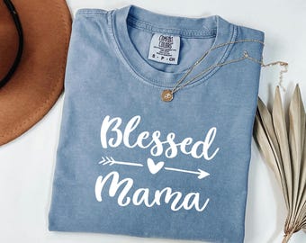 Blessed Mama Boho Arrow Tee, Comfort Colors Garment Dyed Shirt