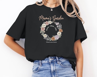 Mama's Garden Shirt, Floral Mom Tee, Botanical Mother's Day Gift