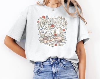 Celebrate USA's 250th Anniversary, Vintage-Inspired Patriotic Shirt, Limited Edition Cotton Tee for Independence Day