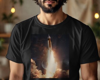Rocket Launch Graphic Tee, Space Mission Shirt, Astronaut T-Shirt, Cosmic Adventure Unisex Tee