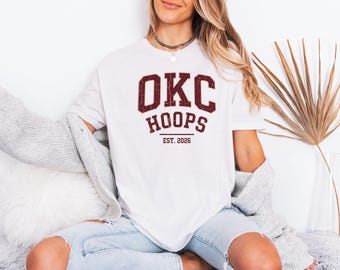 OKC Hoops Vintage Basketball Shirt Oklahoma City Game Day Tee 2026